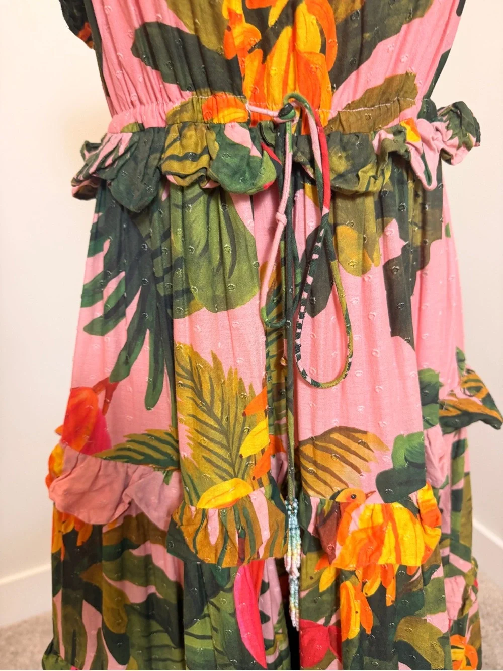 FARM Rio Pink Cocoa Forest Tiered Maxi Dress - Picture 5 of 8